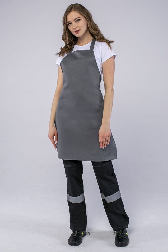 Фартук с грудкой (тк.Смесовая,210), серый