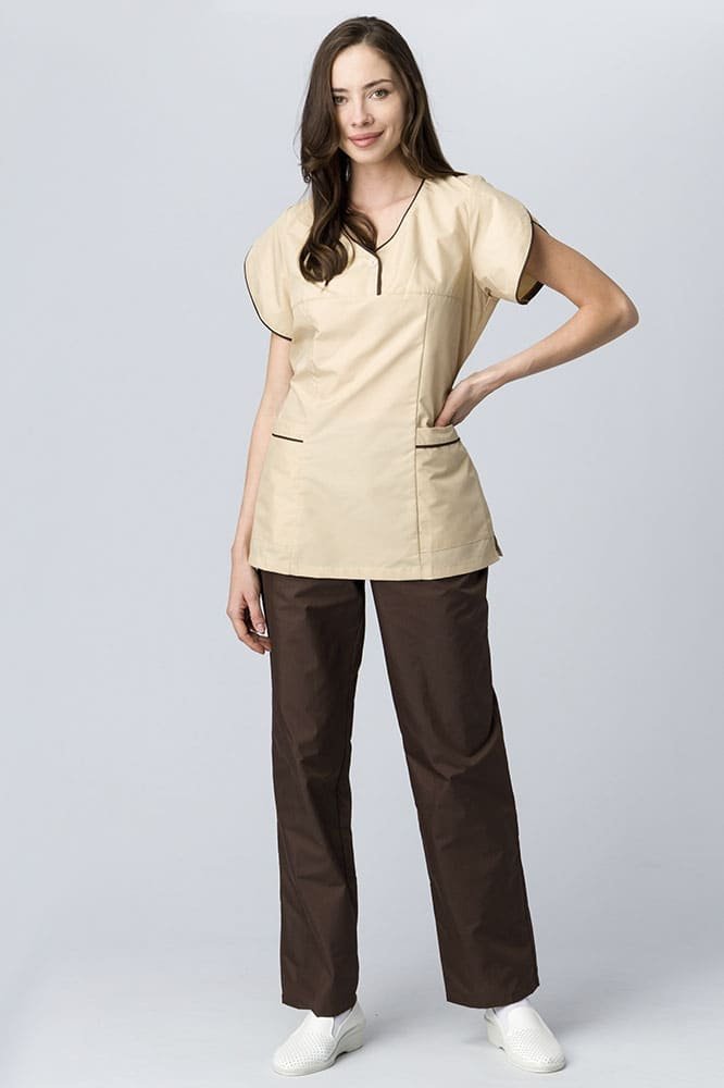 Костюм женский Мокко (тк.ТиСи,120), коричневый/бежевый