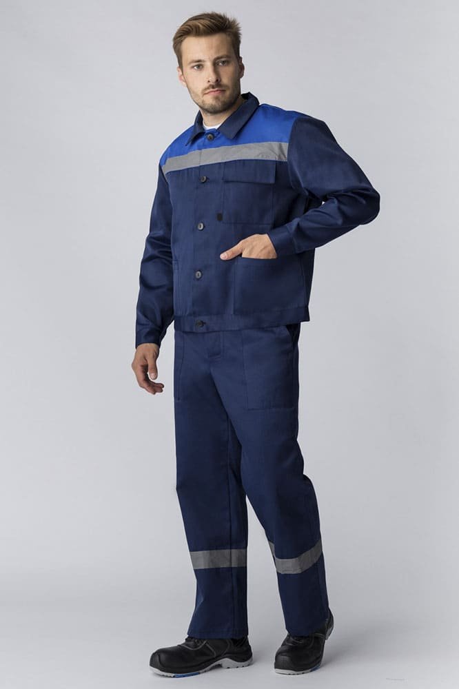 Костюм Труженик-2 СОП (тк.Смесовая,210) п/к, т.синий/васильковый