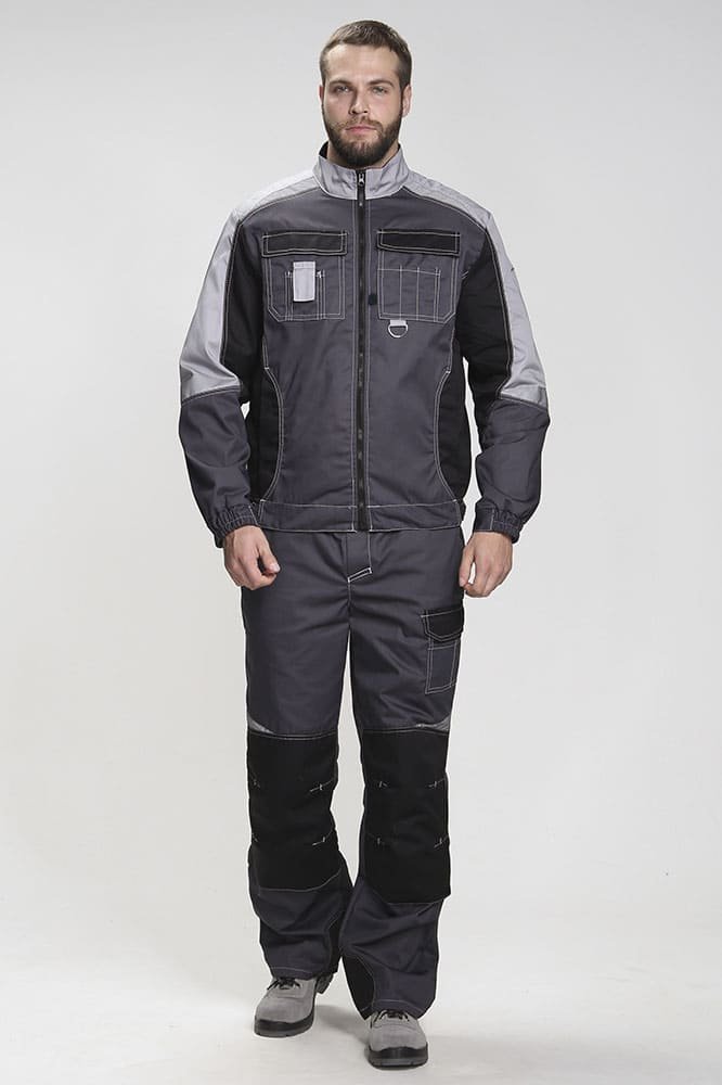 Костюм Формула (тк.Смесовая,240) брюки, т.серый/св.серый/черный