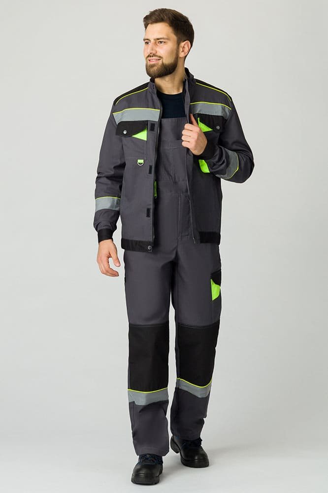 Костюм Ховард-2 (тк.Смесовая,240) п/к, т.серый/черный/лимонный