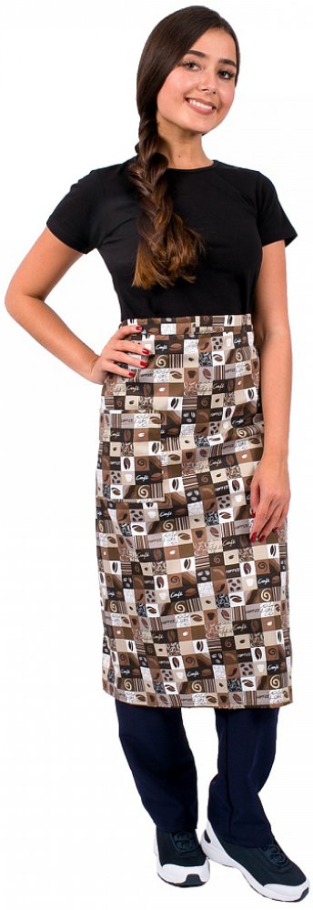 Передник Кофе (тк.Форвард,200), коричневый/принт