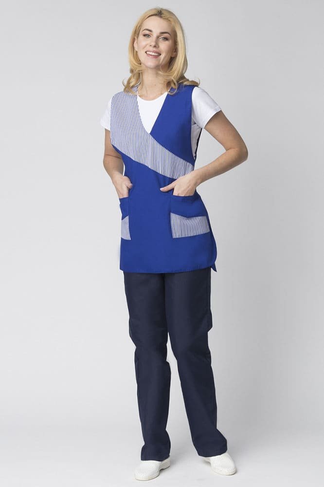 Фартук-сарафан Утро (тк.ТиСи), васильковый/полоска