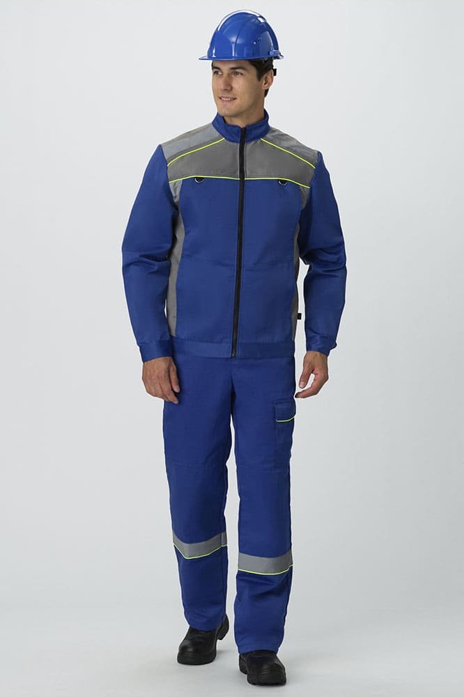 Костюм Практик СОП (тк.Смесовая,210) п/к, васильковый/серый