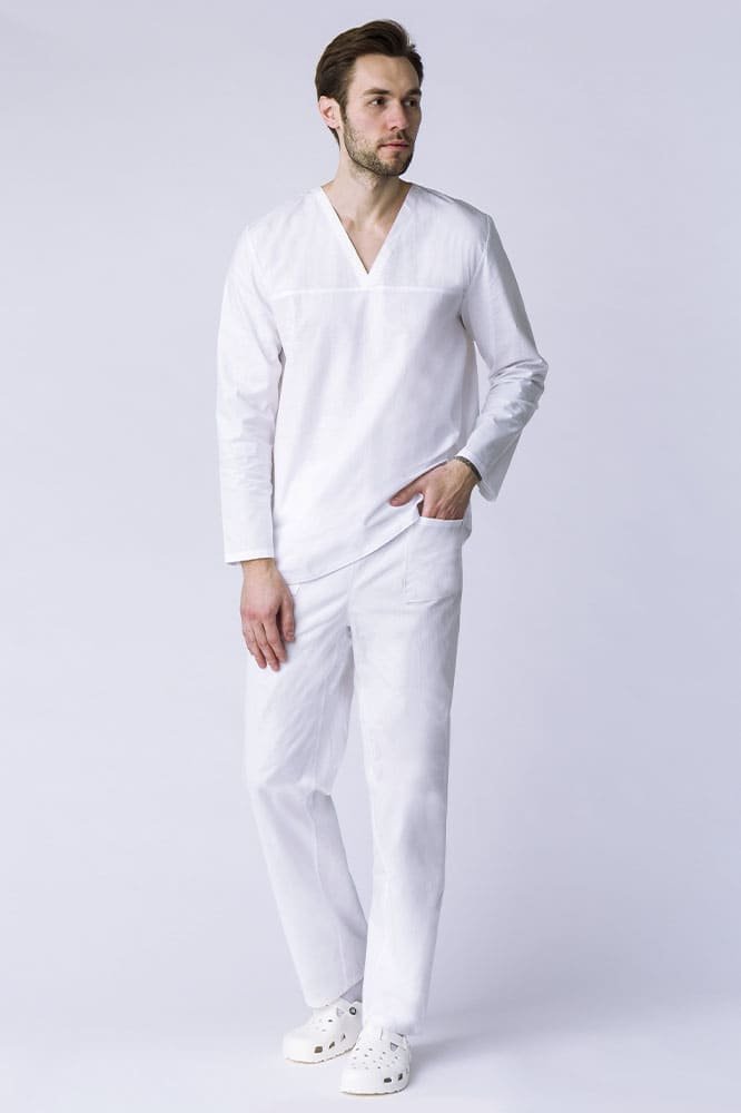 Костюм пекаря с длинным рукавом (тк.Бязь,145), белый