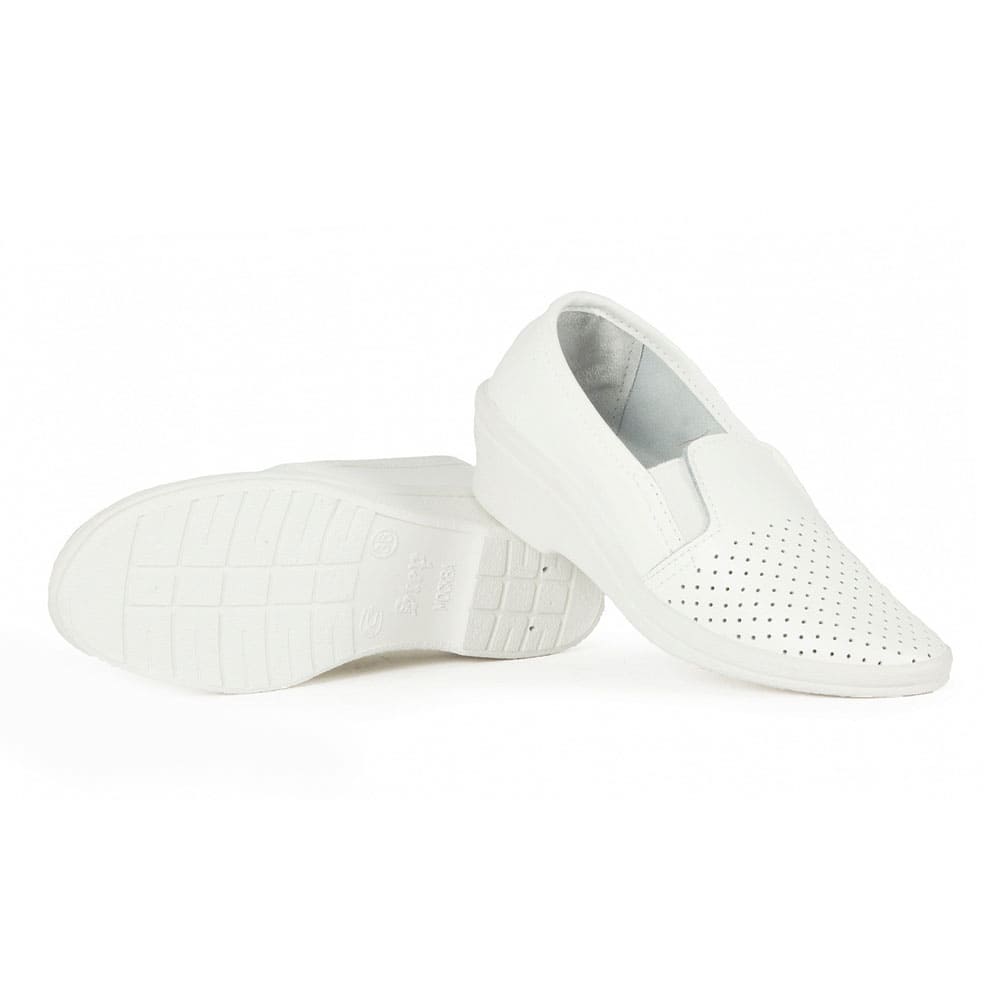 Туфли с перфорацией женские нат.кожа Аня ПВХ, белый