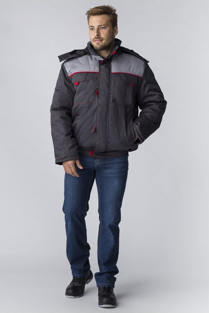 Куртка зимняя укороченная Фаворит NEW (тк.Балтекс,210), т.серый/серый