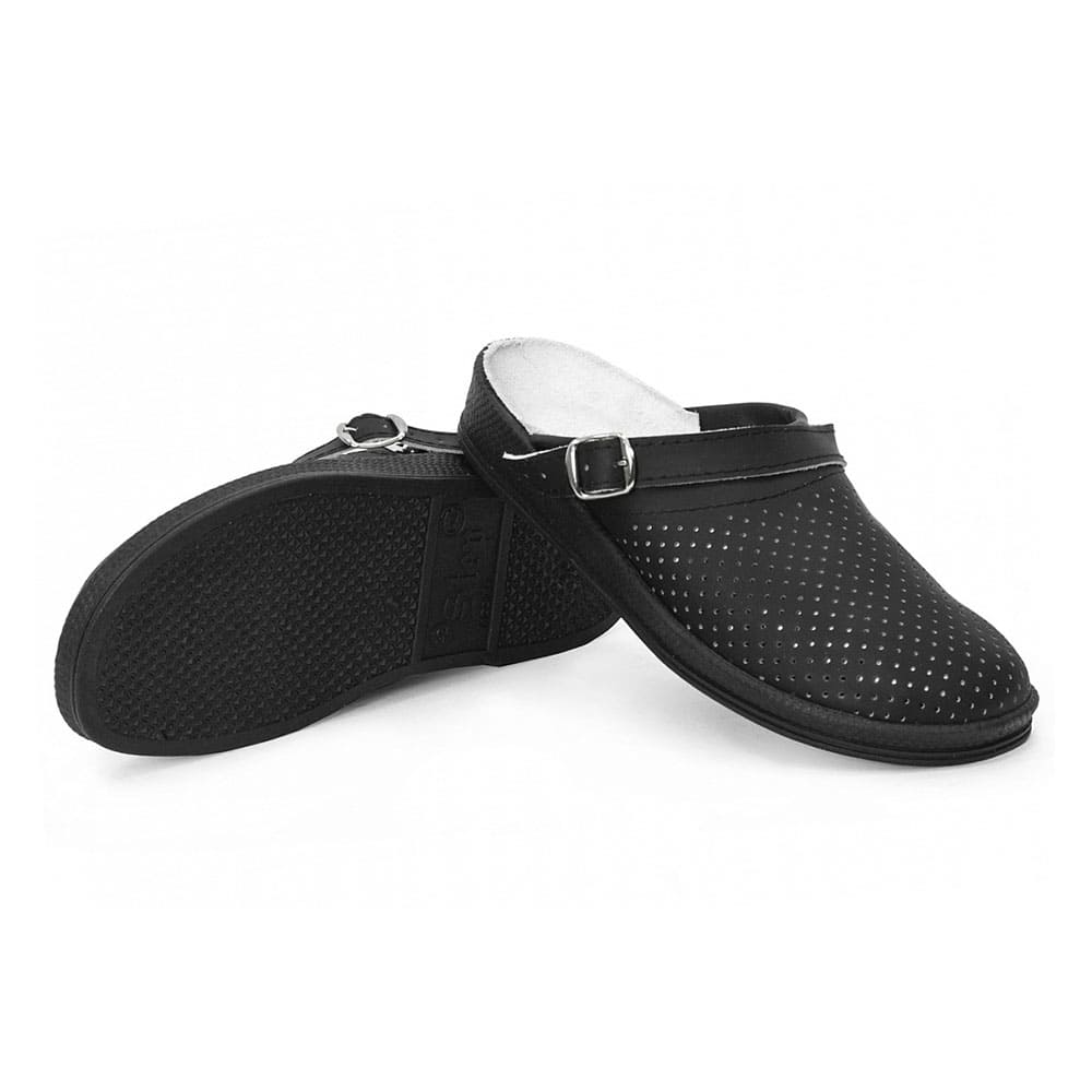 Сабо мужские нат.кожа ПВХ, черный