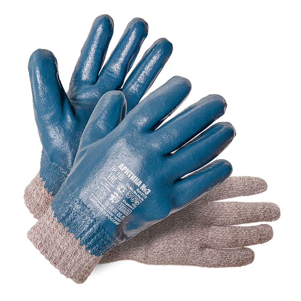 Перчатки АМПАРО™ Арктика 3 (хлопок+шерсть/ПАН+нитрил), 6173