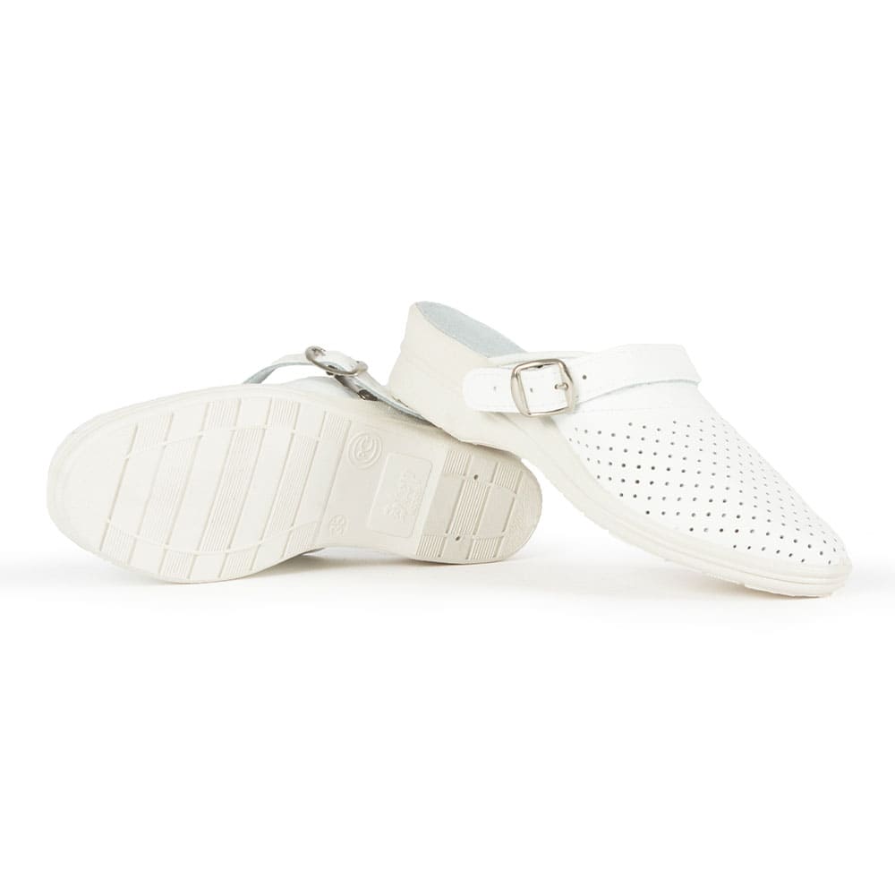 Сабо женские нат.кожа ПВХ, белый