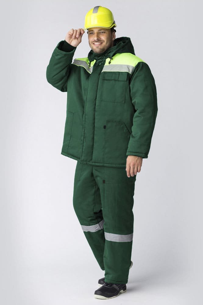 Костюм зимний Партнер NEW (тк.Смесовая,210) п/к, зеленый/лимон