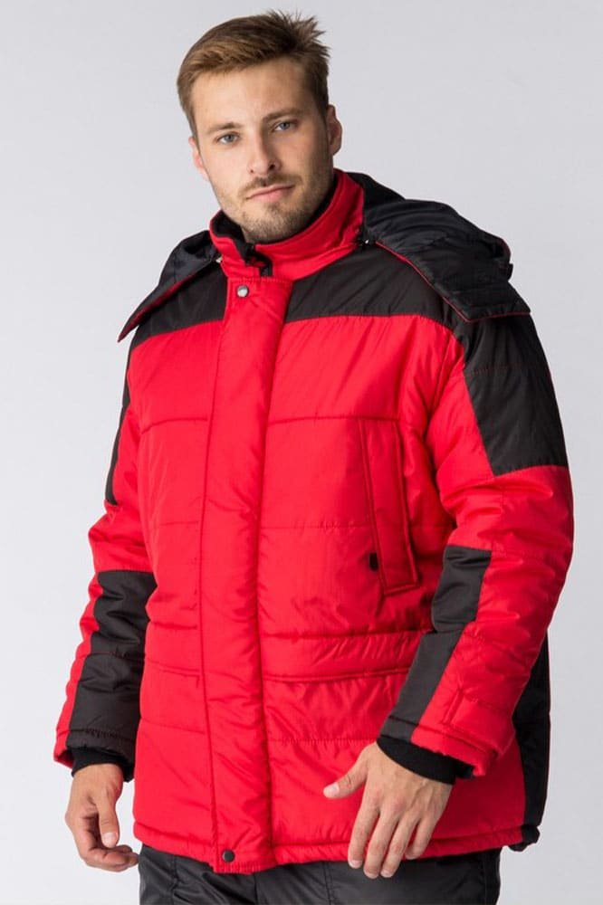 Куртка зимняя Европа (тк.Дюспо), красный/черный