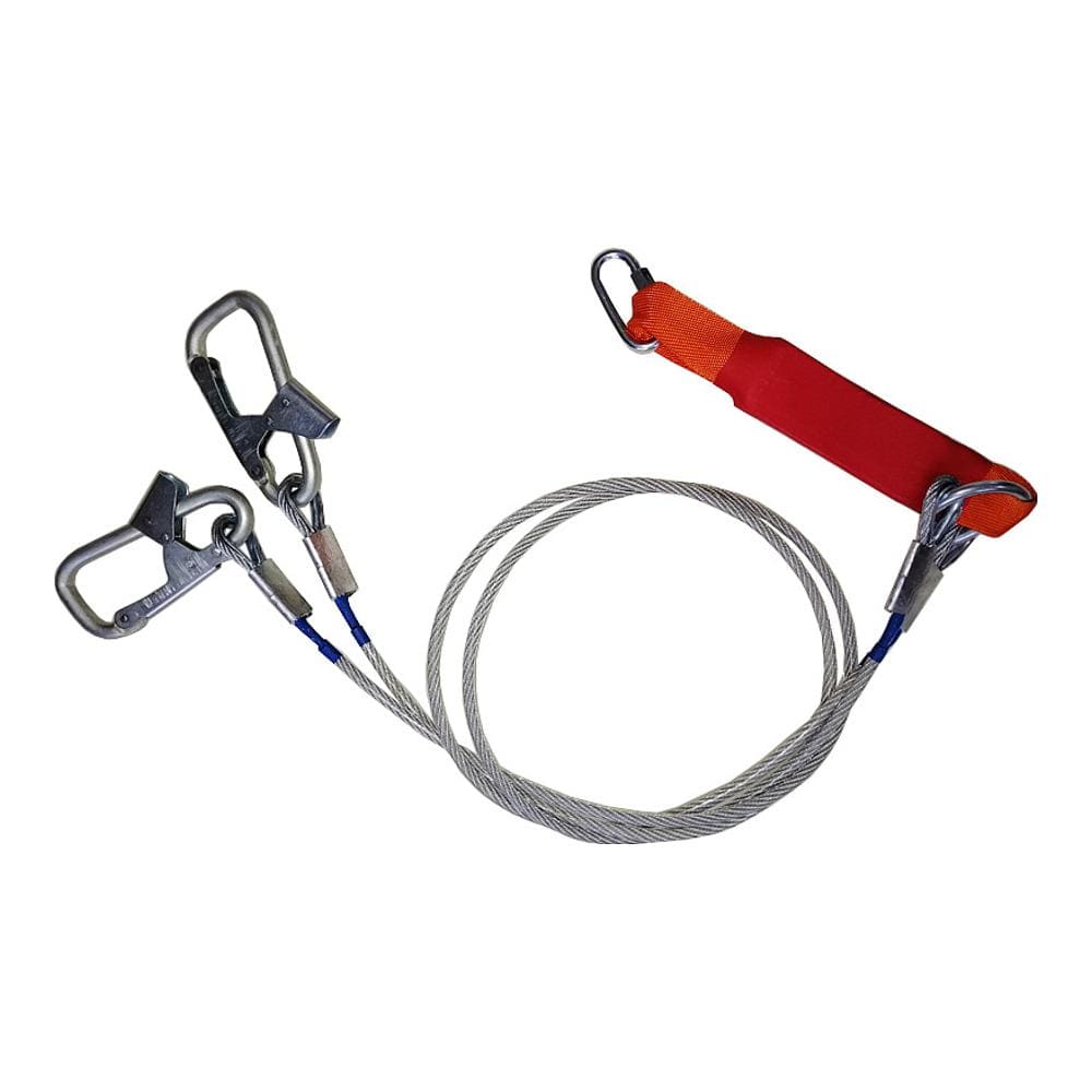 Строп аБд+Кс (стальной трос) двойной с амортизатором 2 монт.+1 соед.кар. 1,5м
