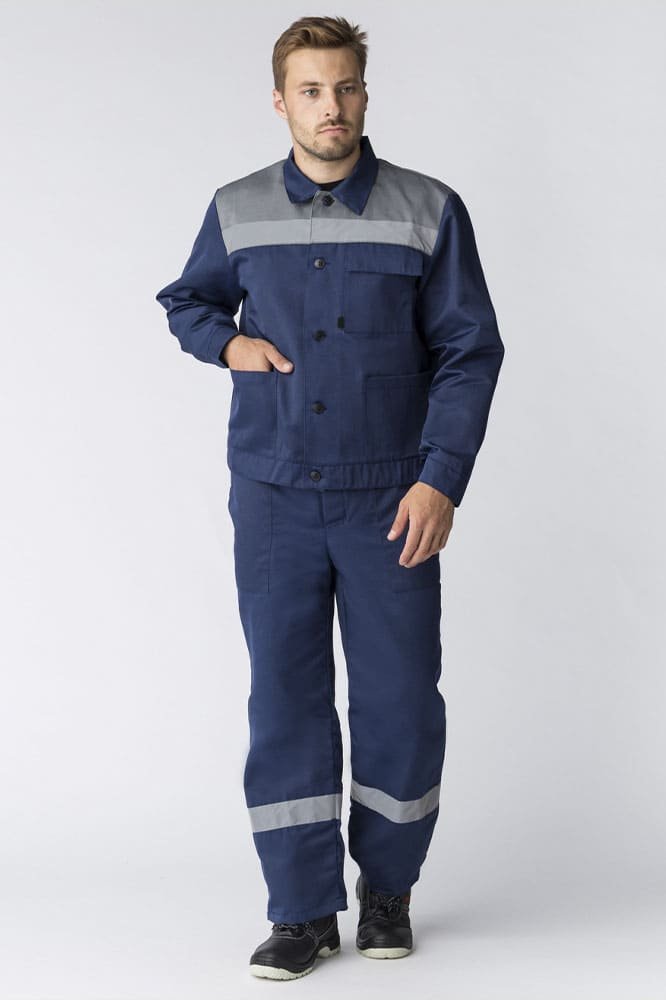 Костюм Труженик-2 СОП (тк.Смесовая,210) п/к, т.синий/серый
