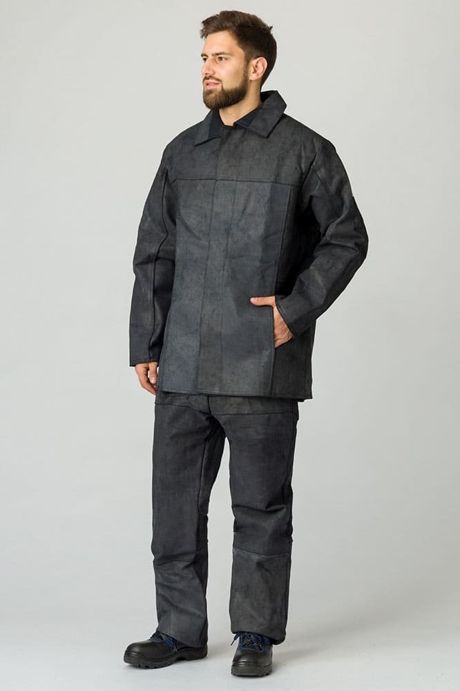 Костюм сварщика цельноспилковый 2 кл.защиты(Спилок 0,9-1,2), черный(А8)