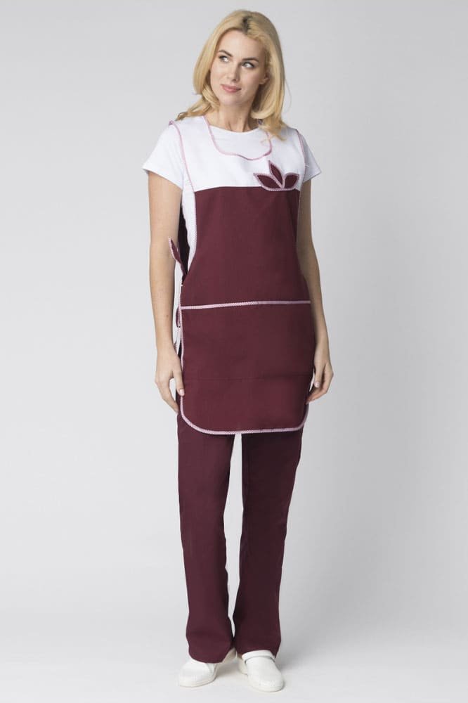 Фартук-сарафан Цветок (тк.Габардин), бордовый