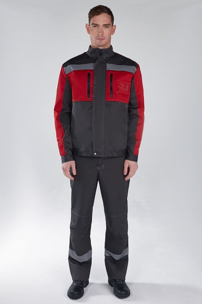 Костюм Нембус-2 СОП (тк.Смесовая,220) п/к, т.серый/красный