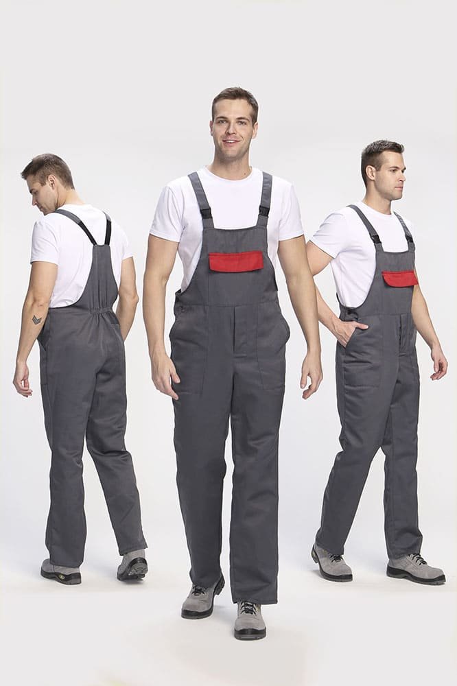 Полукомбинезон ИТР (тк.Смесовая,210), серый/красный