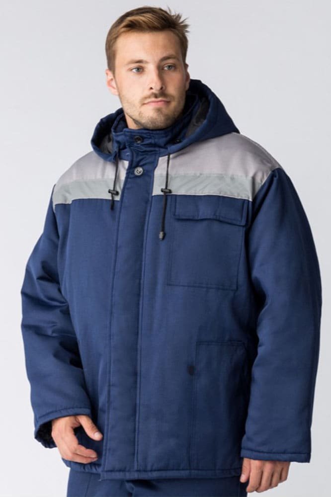 Куртка зимняя Экспертный-Люкс NEW (тк.Смесовая,210), т.синий/серый