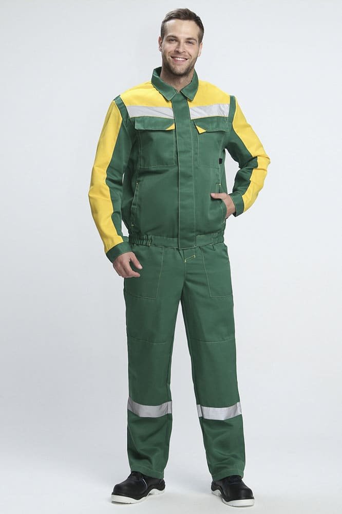 Костюм Сфера NEW (тк.Смесовая,210) п/к, зеленый/желтый