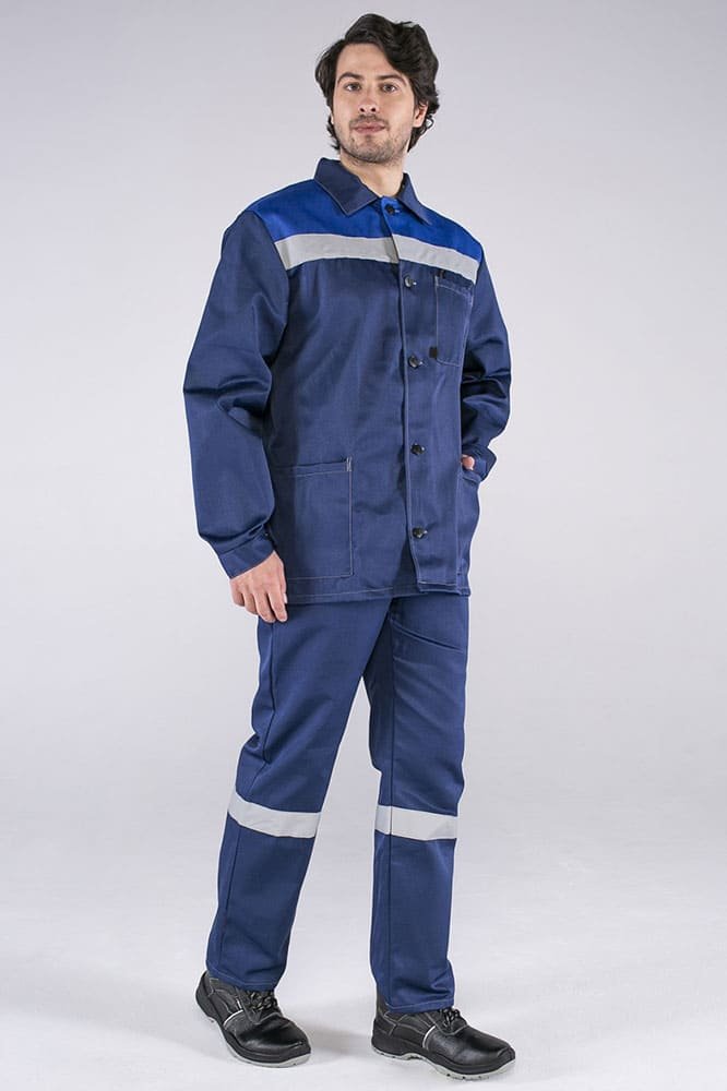 Костюм Стандарт СОП (тк.Смесовая,210) брюки, т.синий/васильковый