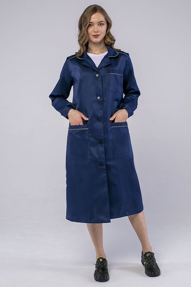 Халат женский ИТР (тк.Смесовая,210), т.синий