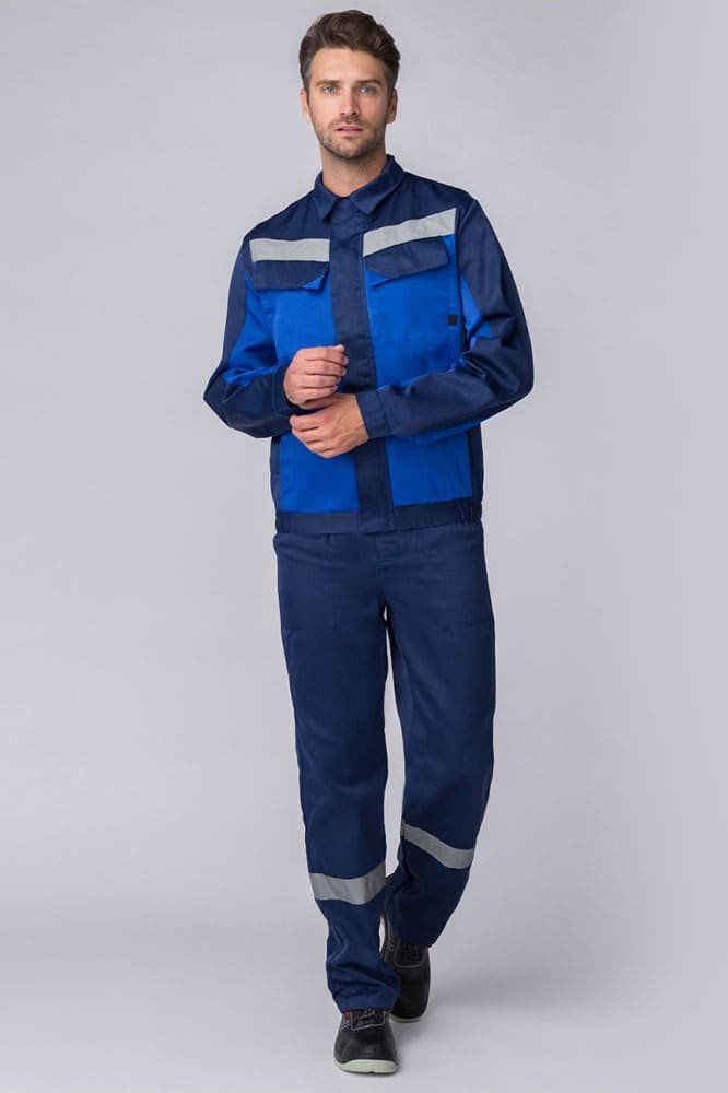 Костюм Мастер (тк.Смесовая,210) п/к, т.синий/васильковый