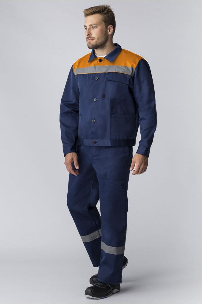 Костюм Труженик-2 СОП (тк.Смесовая,210) п/к, т.синий/оранжевый