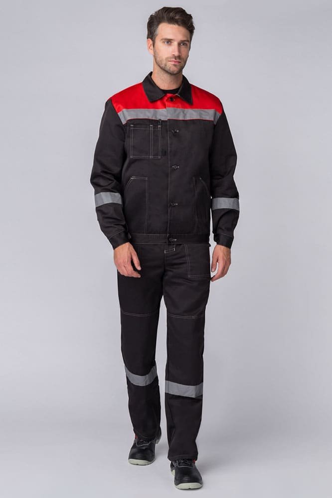 Костюм Легион-2 СОП (тк.Смесовая,210) п/к, черный/красный