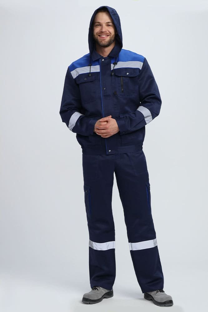 Костюм Титан СОП с капюшоном (тк.Смесовая,210) п/к, т.синий/васильковый