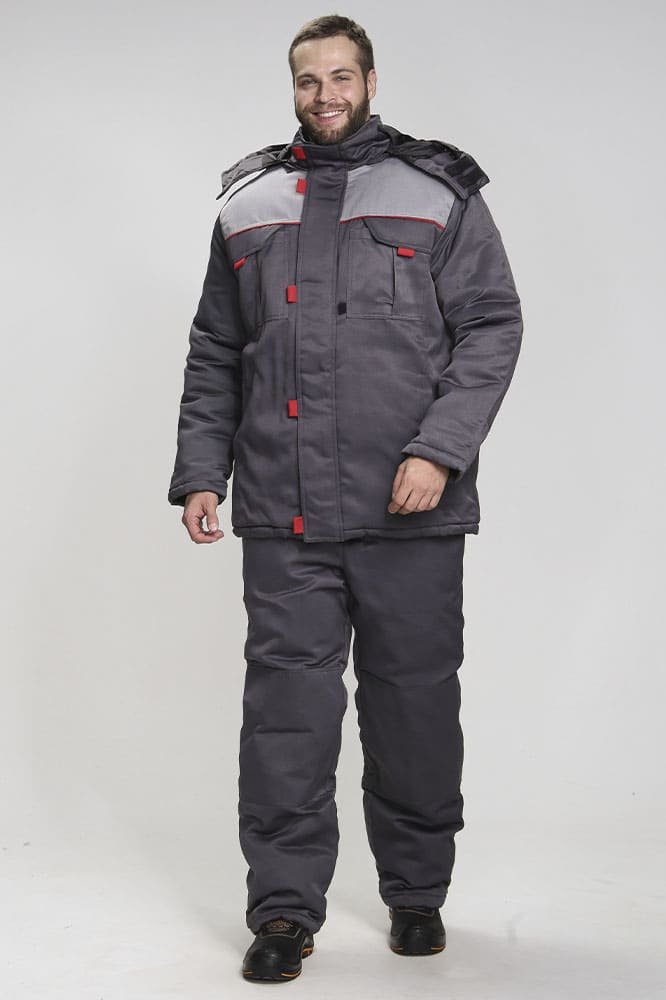 Костюм зимний Фаворит-1 (тк.Смесовая,210) брюки, т.серый/св.серый