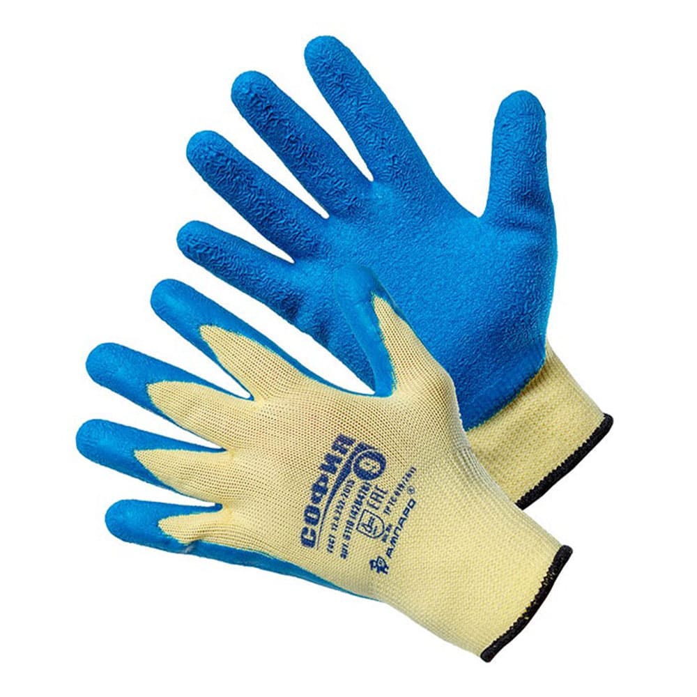 Перчатки АМПАРО™ София (полиэфир+рельефный латекс), 428478