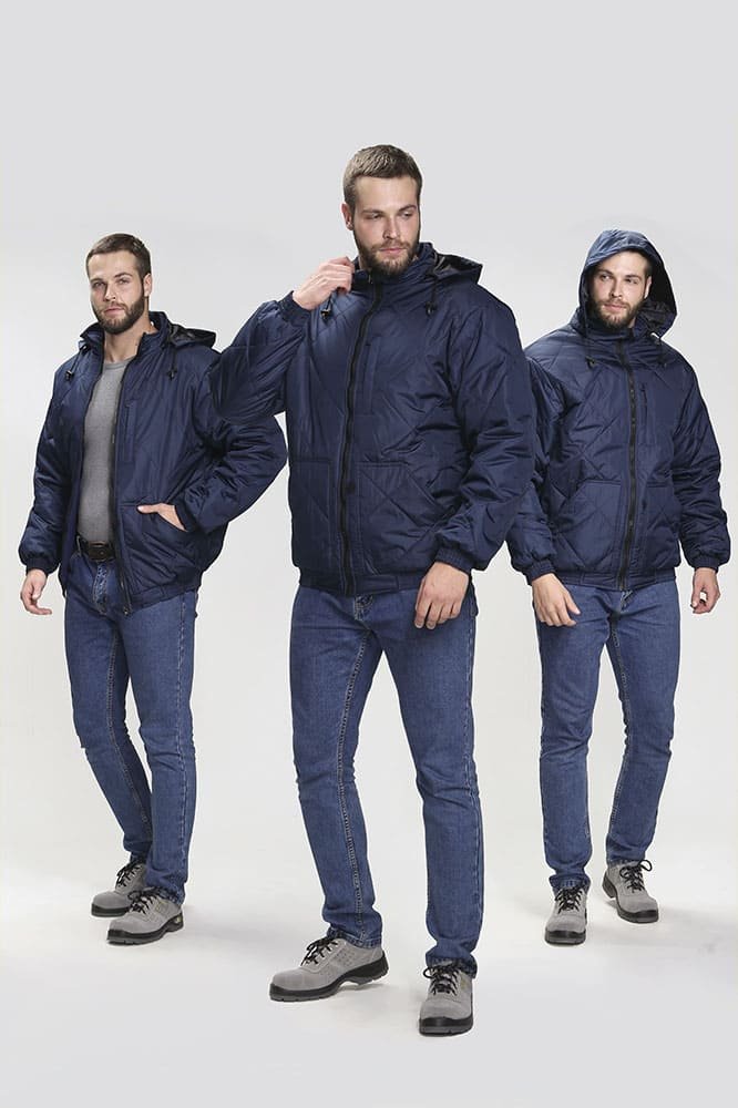 Куртка демисезонная Бомбер-Люкс (тк.Дюспо), т.синий