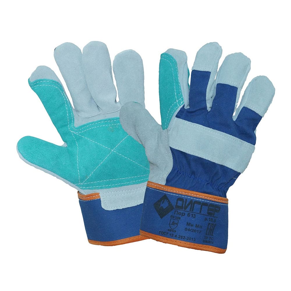 Перчатки спилковые комбинированные ДИГГЕР с усилением, ПЕР613