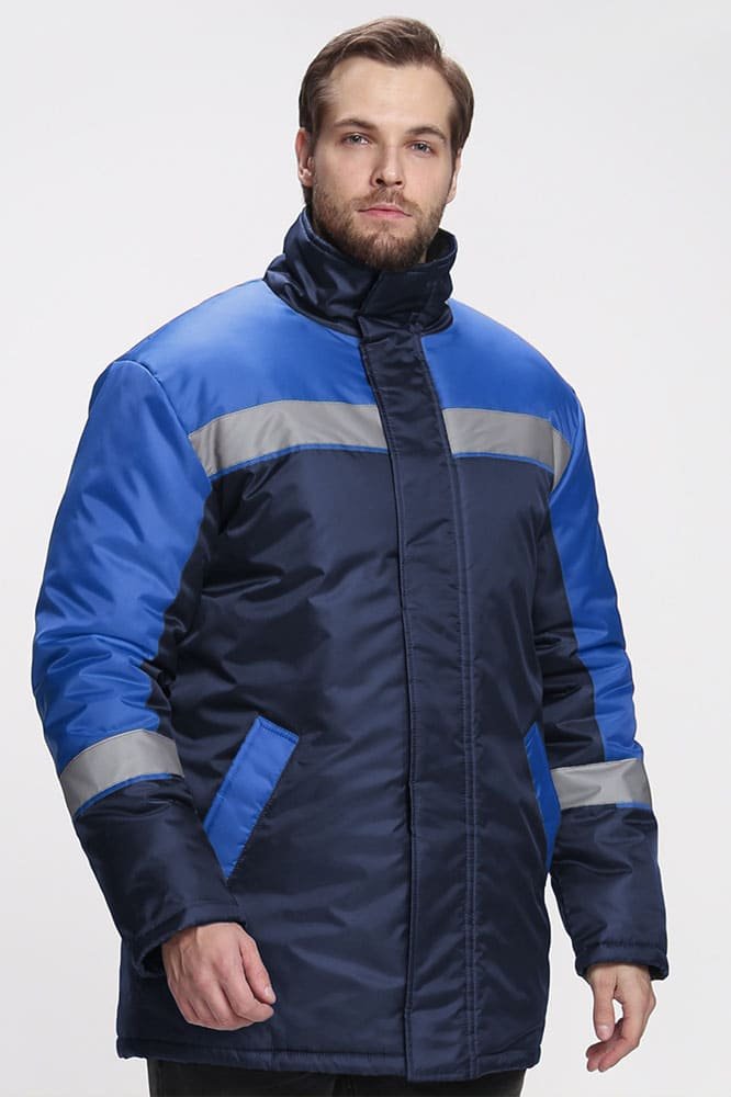 Куртка зимняя Стандарт (тк.Оксфорд), т.синий/васильковый