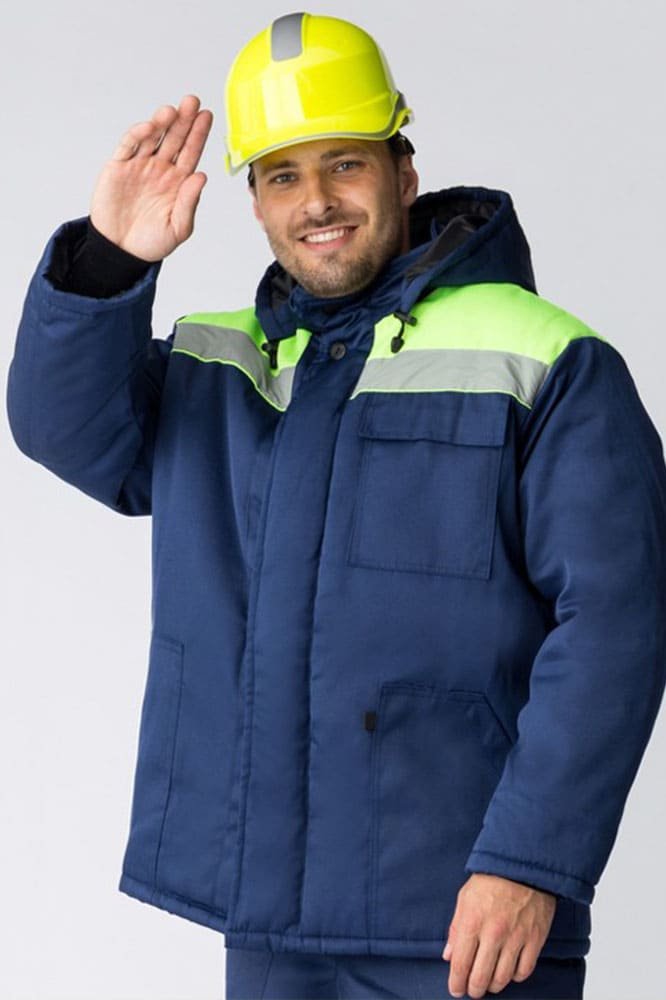 Куртка зимняя Экспертный-Люкс NEW (тк.Смесовая,210), т.синий/лимонный