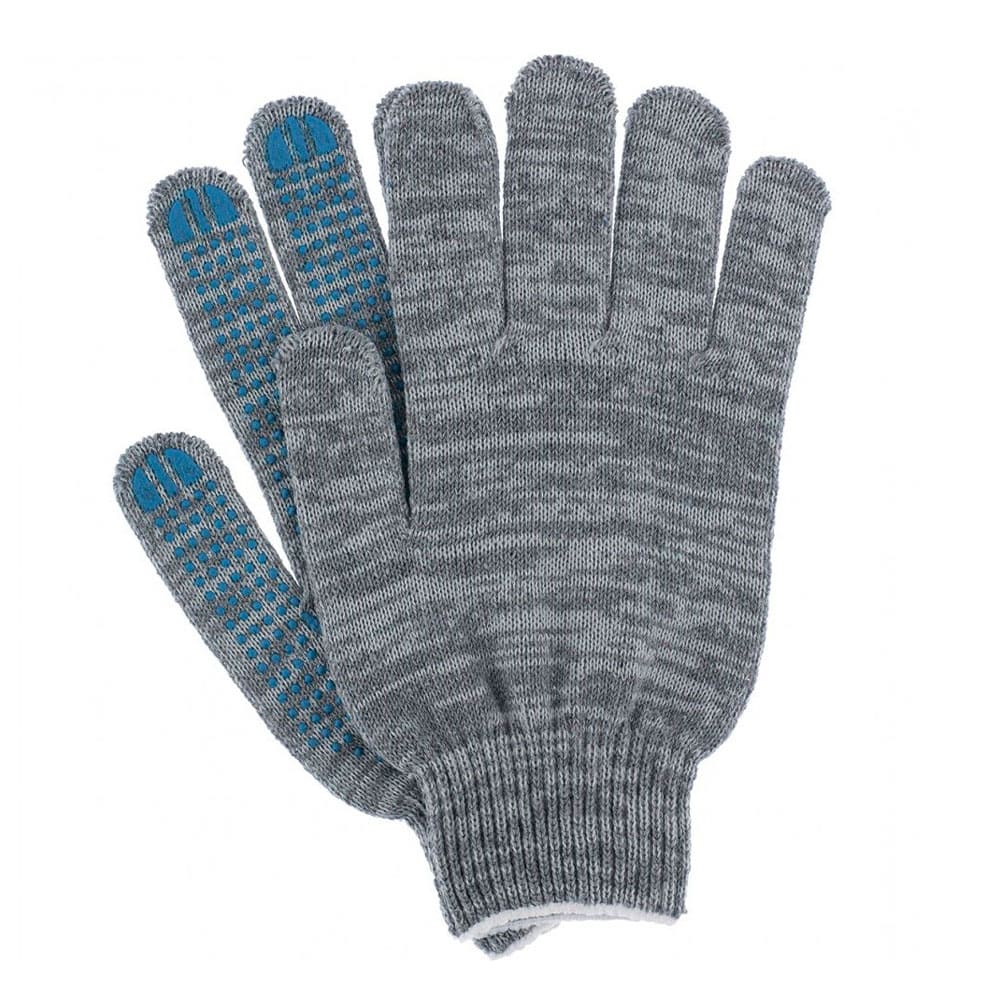 Перчатки х/б 7,5 кл. СТАНДАРТ с ПВХ ТОЧКА 36-40гр.130 текс, серые