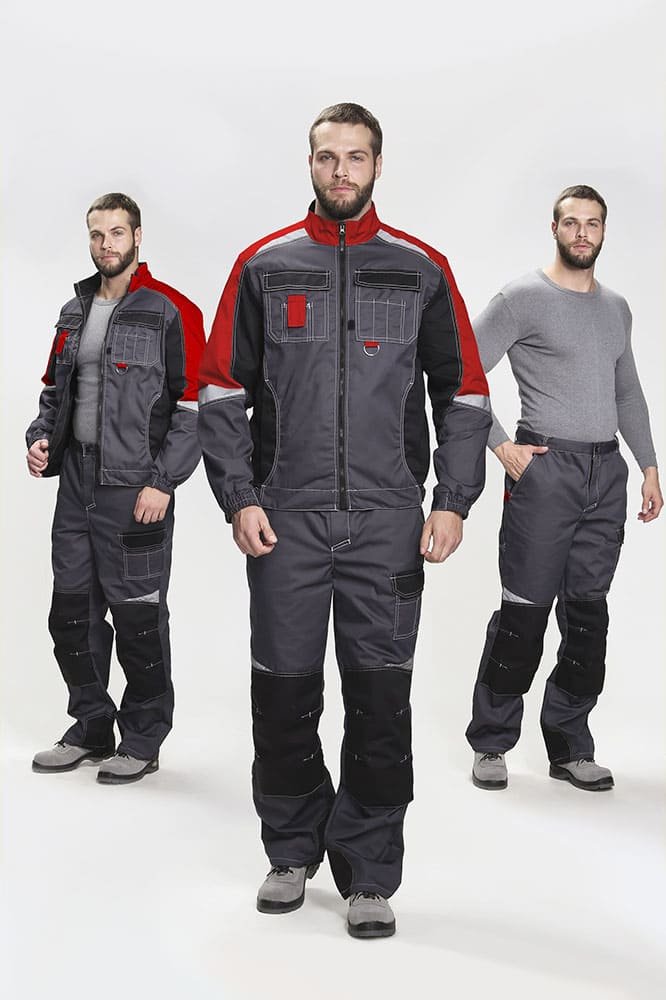 Костюм Формула (тк.Смесовая,240) брюки, серый/красный/черный