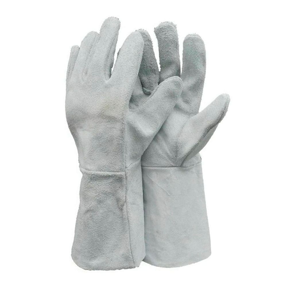 Краги спилковые серые без подкладки