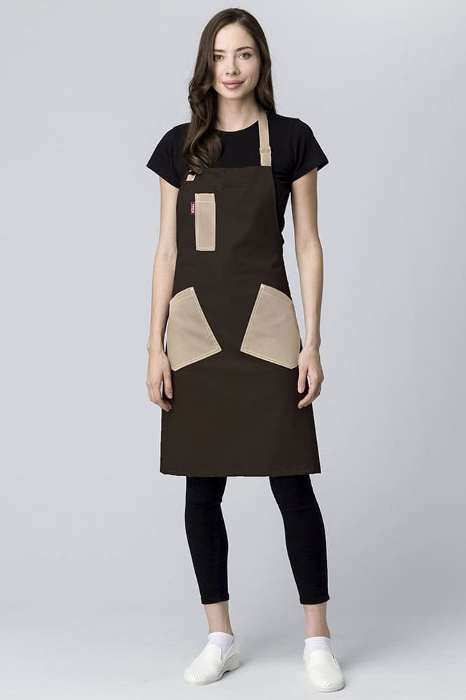 Фартук с грудкой универсальный Крафт (тк.Форвард,210), коричневый/бежевый (024)