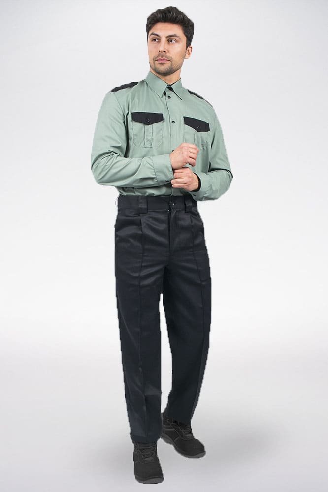 Рубашка охранника с длинным рукавом мужская, ярко-зеленый