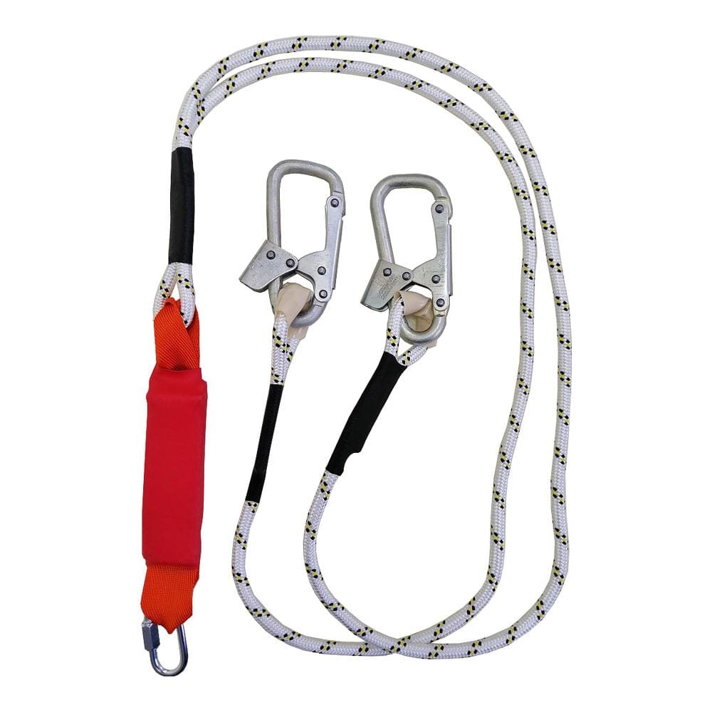 Строп аВерд+Кс (веревка) двойной с амортизатором 1 монт.кар.+1 соед.кар. 1,5м
