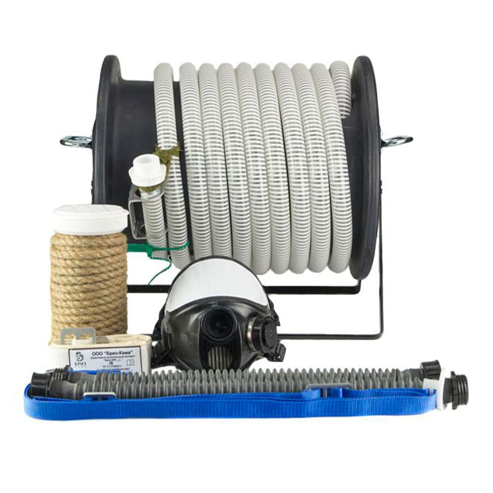 Противогаз шланговый Бриз-0304 (ПШ-20Б) шланг ПВХ (барабан пластик.) с 1 маской ППМ