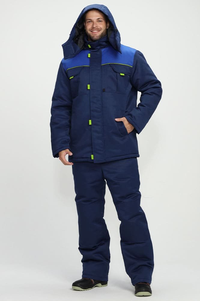 Костюм зимний Фаворит-1 (тк.Смесовая,210) брюки, т.синий/васильковый