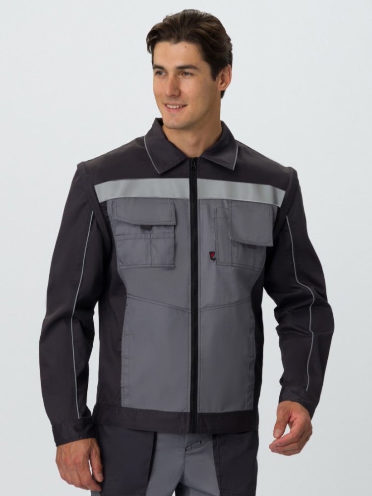 Куртка Лидер (тк.Балтекс,210), т.серый/св.серый