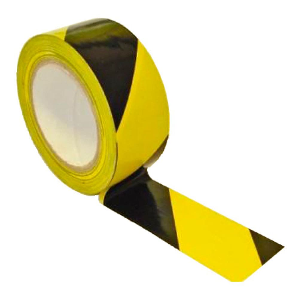 Лента оградительная 75мм/250м черно-желтая