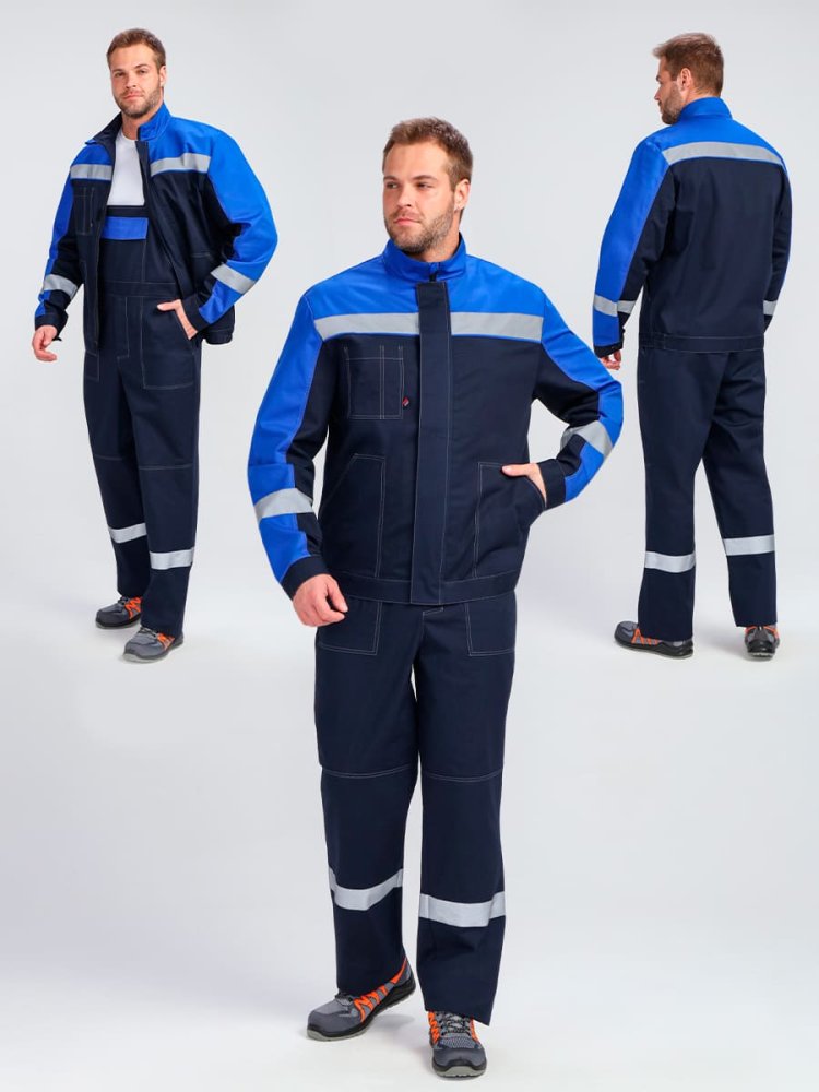 Костюм Бриготек-2 СОП (тк.Смесовая,260) п/к, т.синий/васильковый