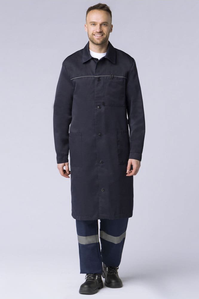 Халат мужской ИТР (тк.Смесовая,210), т.синий