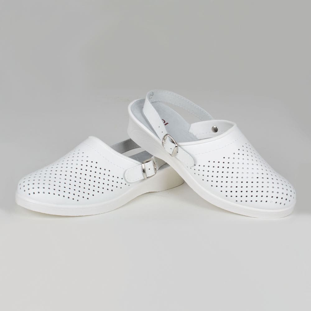 Сабо женские нат. кожа Эмануэла ПВХ ALMI (арт. 6802-00101) белый