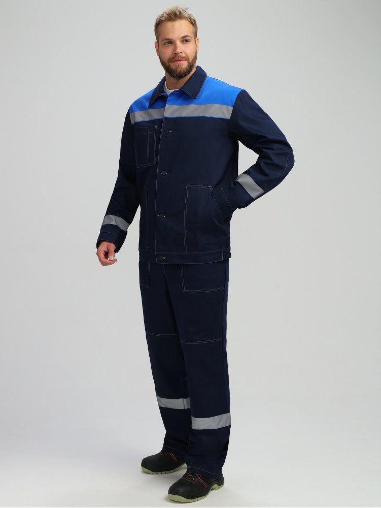 Костюм Лигор-2 СОП (тк.Саржа,250) п/к, т.синий/васильковый